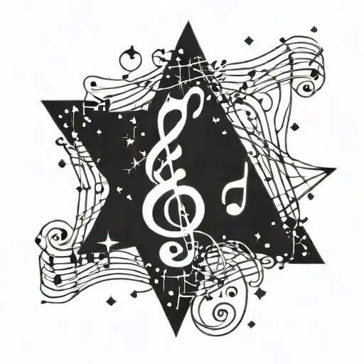 A Constellation Of Musical Notes Forming A Star Shape