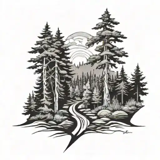 Forest Road Leading To Nowhere