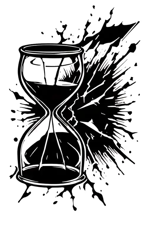 Hour Glass Broken With Numbers 987