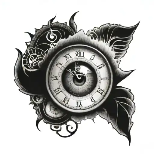 Human Eye With Time Clock