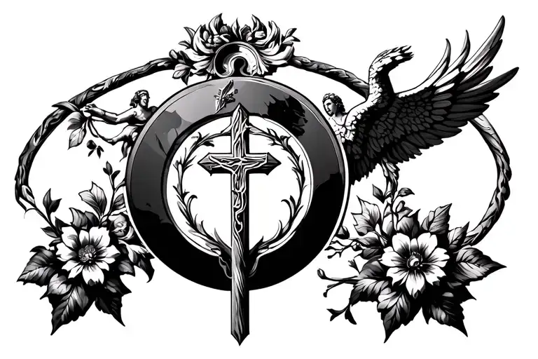 Christian Cross And A St Michael The Archangel