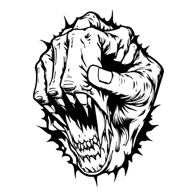 Demonic Hand Gripping Shoulder It Should Crawl