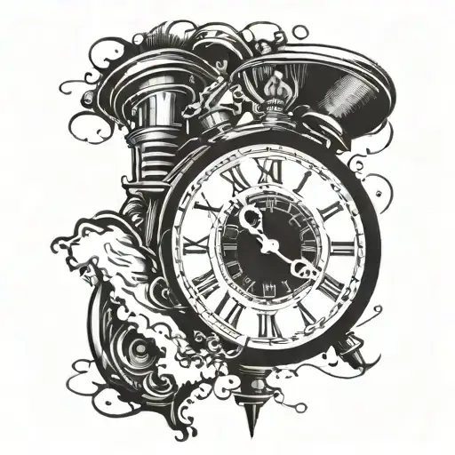 Time Clock And At The Top A Person's Eye