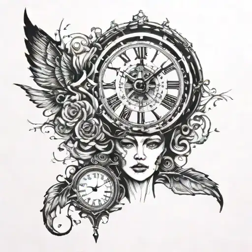 Time Clock And Above Person's Eye