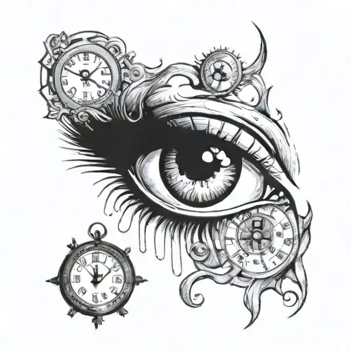 Time Clock And Girl's Eye