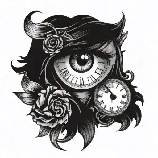 Girl Eye Time Clock