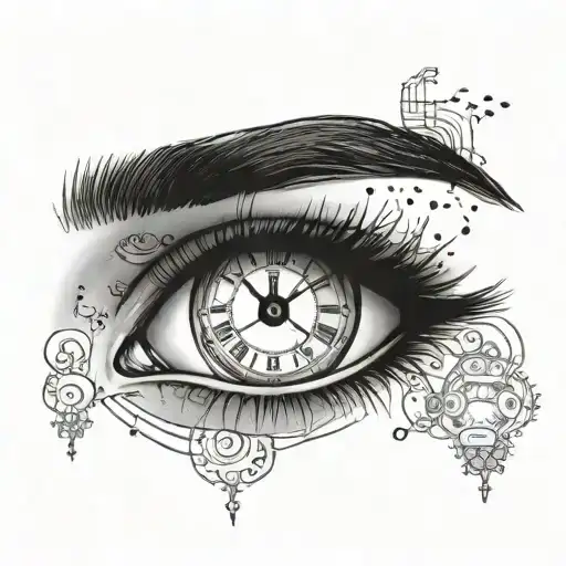 Girl Eye Time Clock