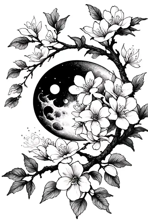 Sun And Moon Cherry Blossom