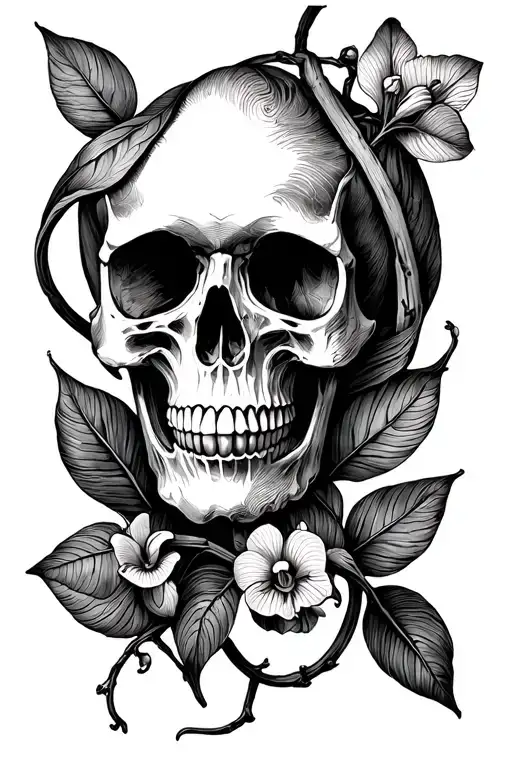 Skull Orchid Vine Wrapping