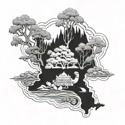 Create A Tattoo That Incorporates The State Of Michigan And The State Of Arizona