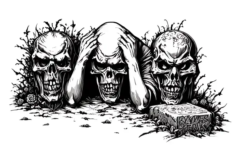 Grave Stone Evil Speak No Evil