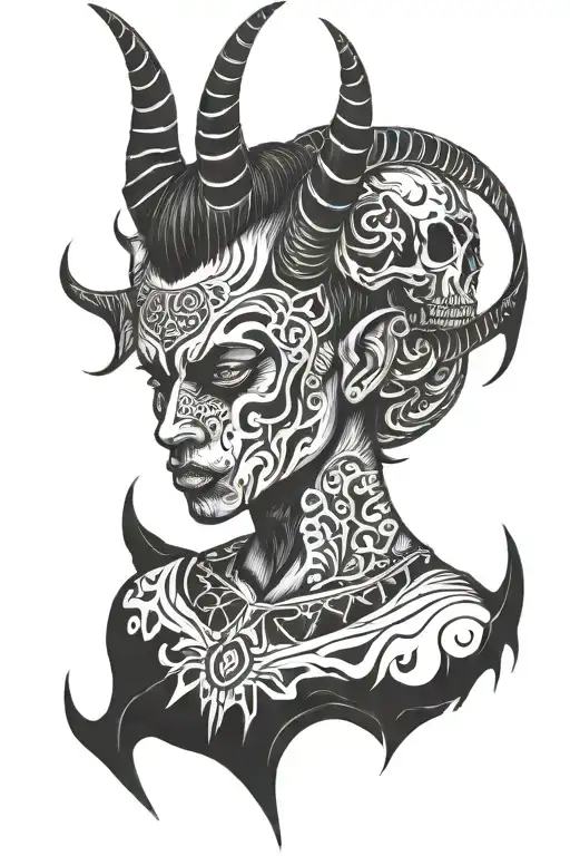 Dark Boy Standing With Devil Horns