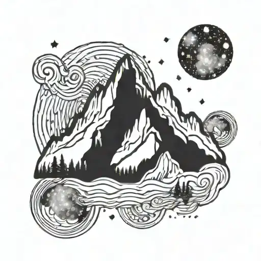 A Mountain Range Silhouetted Against A Vibrant Galaxy Sky