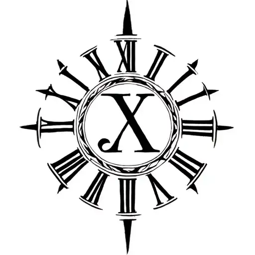 Gemini Symbol Roman Numerals Design