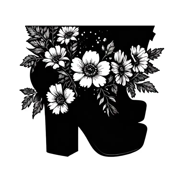 Flowers Coming From Ankle Boots