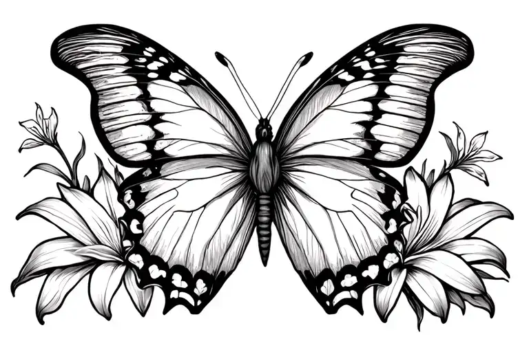 Buffalo Lily Flower Butterfly Made