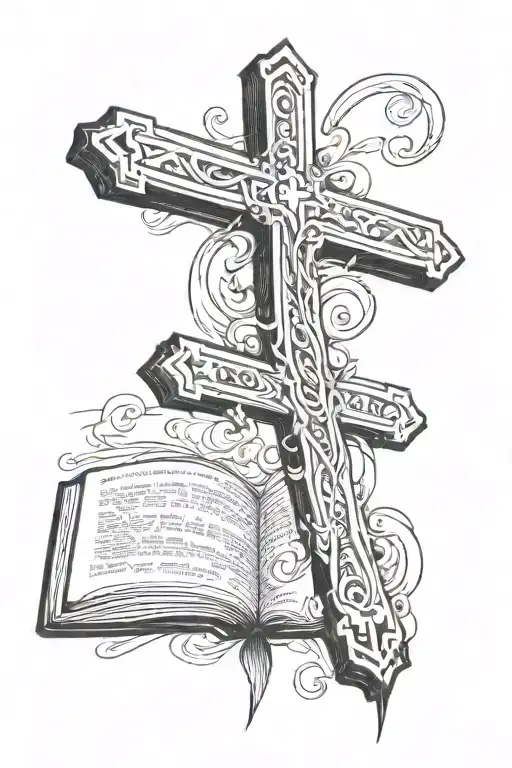 A Cross Made Out Of Bible Verses