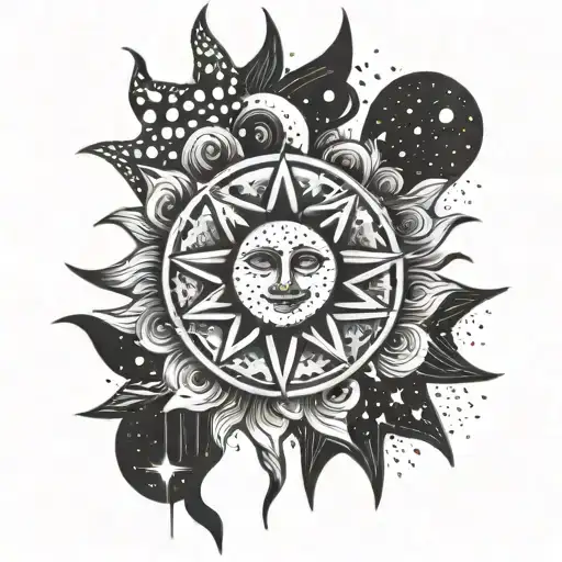 Sun With A Face Made Of Stars Forming
