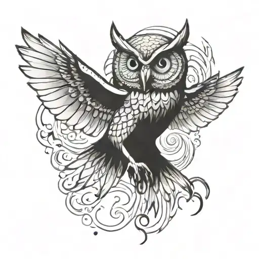 Demented Owl Flying