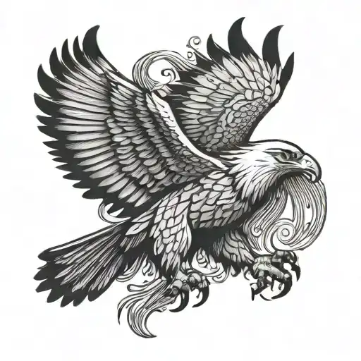 Eagle That Frees Itself On The Neck