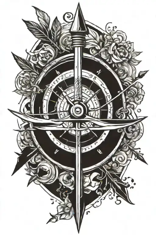 Arrow Behind A Compass