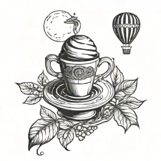 Hot Air Ballon And A Coffee Bean