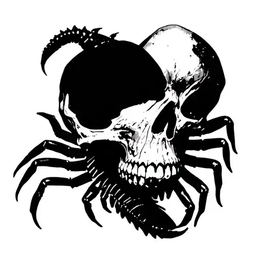 Skull With A Centipide Inside Surrounded