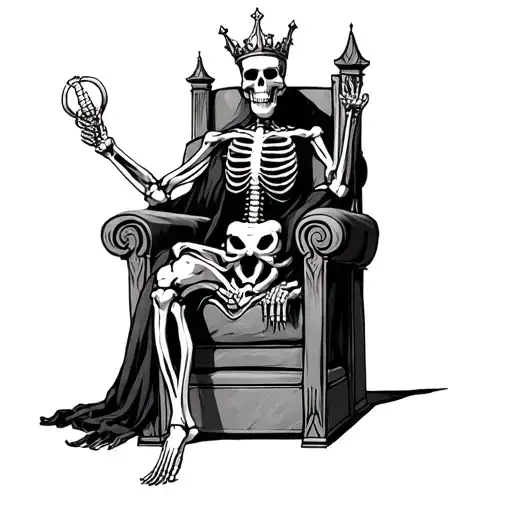 Realism Skeleton King On A Throne