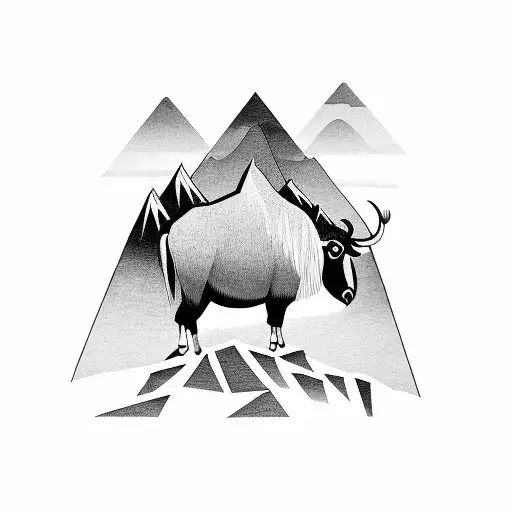 A Majestic Yak Standing On Top Of A Mountain Peak