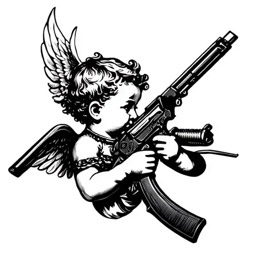Cherub With Machine Gun