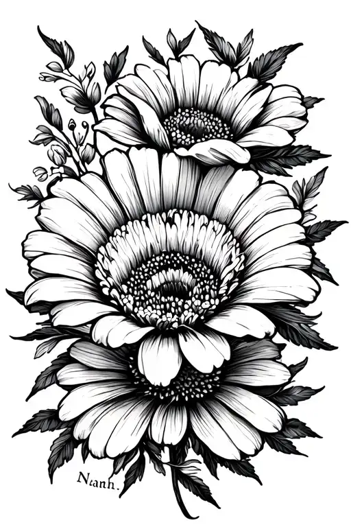 Birth Flower With Name Written Vertically