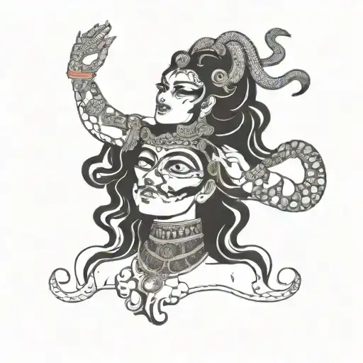 Maha Kali X Medusa Holding The Head