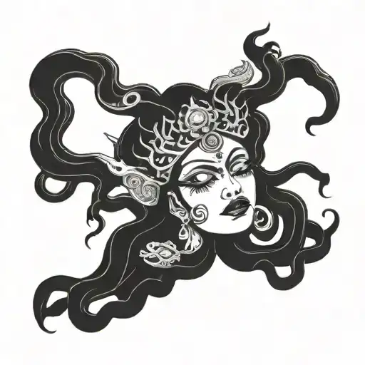 Maha Kali X Medusa Holding The Head