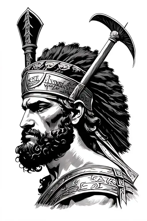 Greek Warrior With A Stoic Message Written