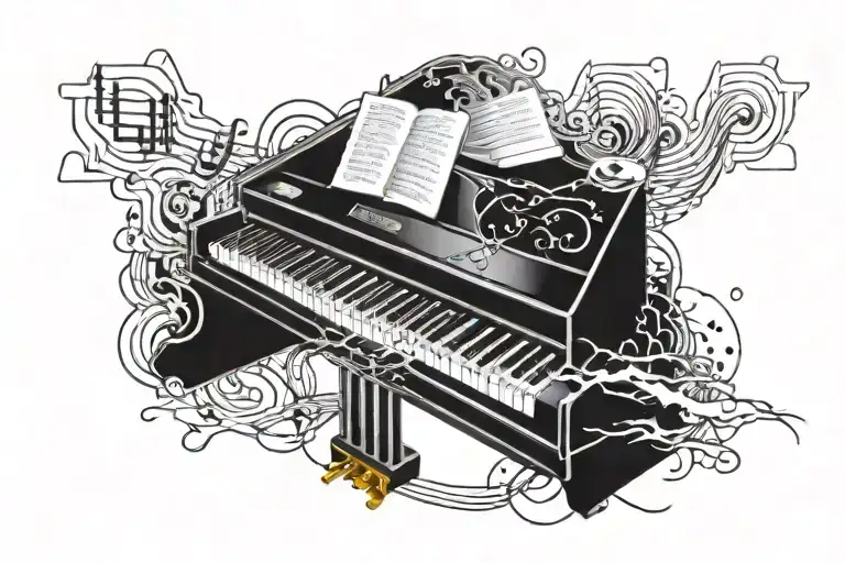 1 Octave Keyboard Piano With Lightning In The Background