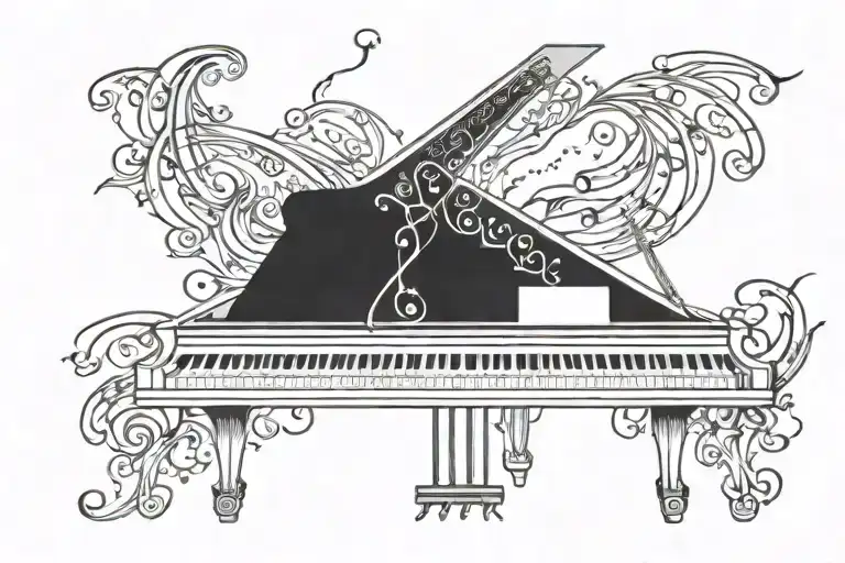 Black And White Keys Of Piano With Lightning