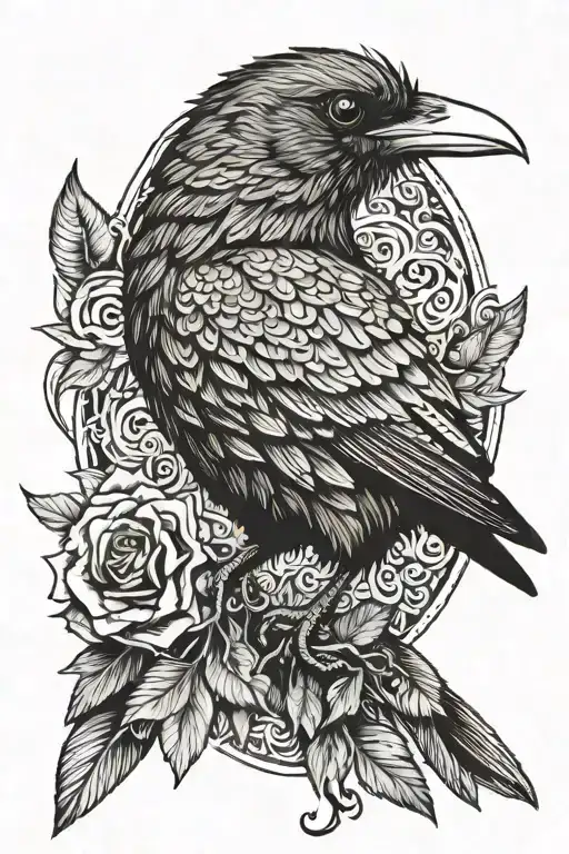 Sharp-eyed Raven Carrying A Message