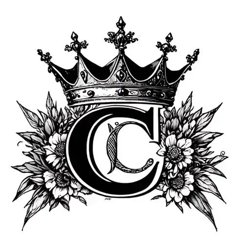 Crown Of Queen And Letter C