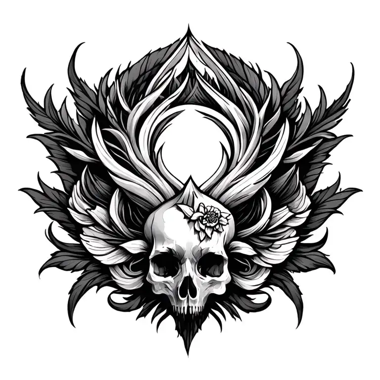 Black And Grey Back Tattoo Design Inspired
