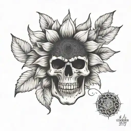 Skull And Sunflower