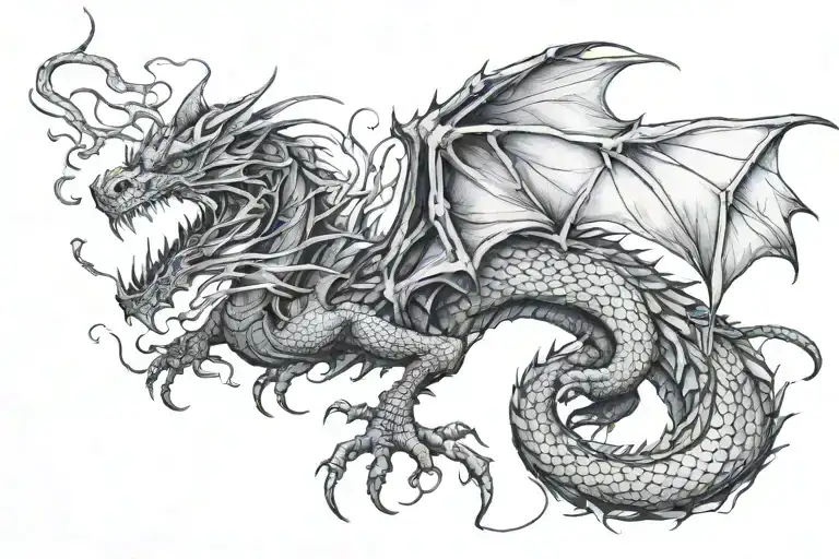 Dragon In Graphics On The Back