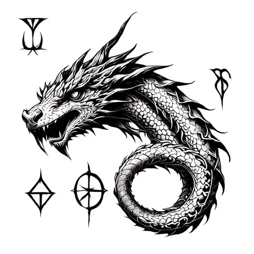 Jormungandr Norse Runes