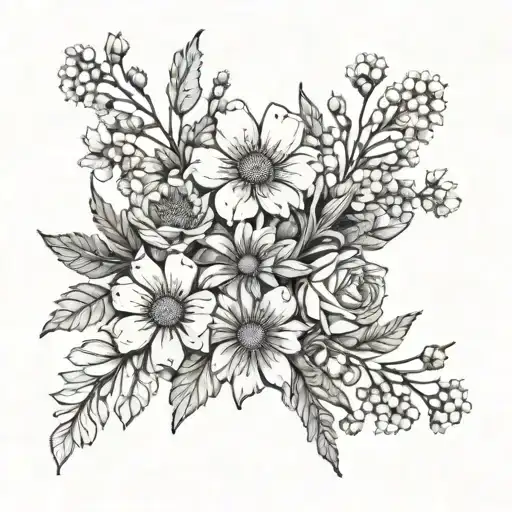 Birth Flower Bouquet Of Wildflowers