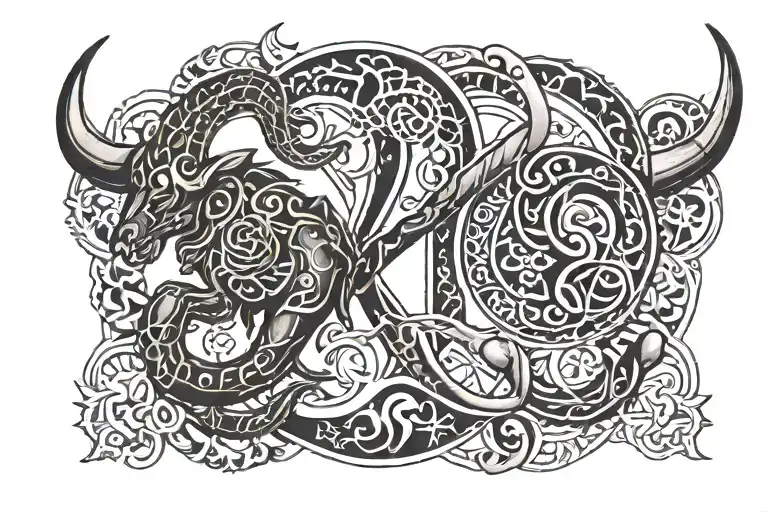 Taurus And Scorpio Symbols With Infinity Symbol Intertwined