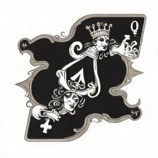 Queen Of Clubs And Jack Of Clubs Playing Card