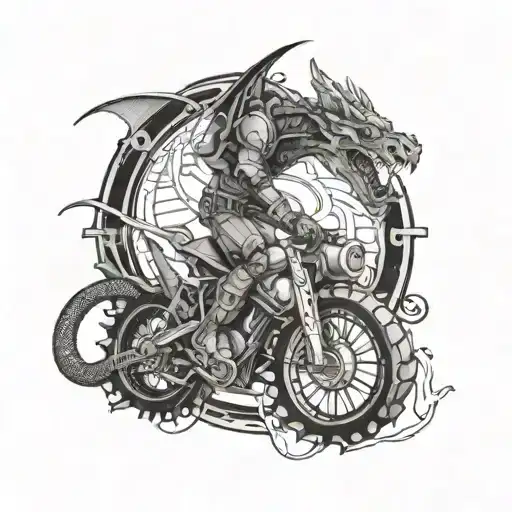 A Futuristic Soldier Riding A Mechanical Dragon
