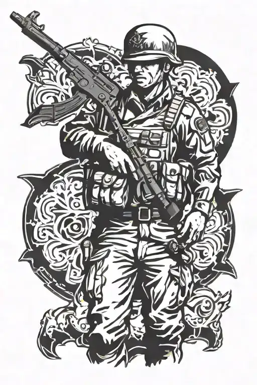 German Soldier Standing