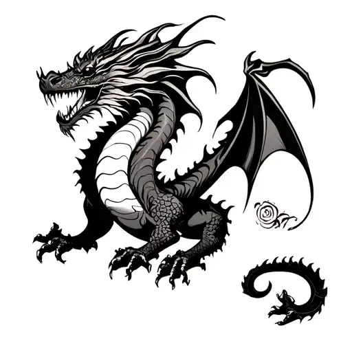 Dragon With A Thick Contour