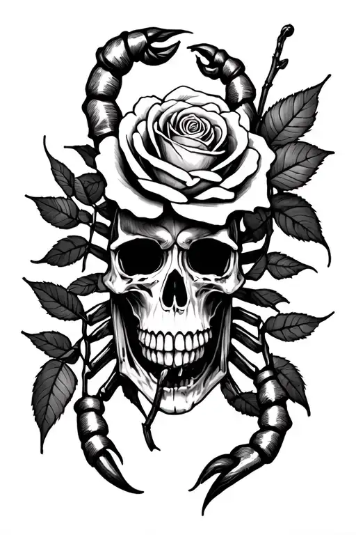 Scorpio P Rose With Skull