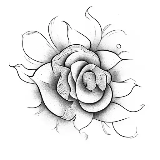 Flower In A Rectangle With A Black Background